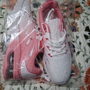 Women’s Pink and White Sneakers - Lightweight Casual Trainers
